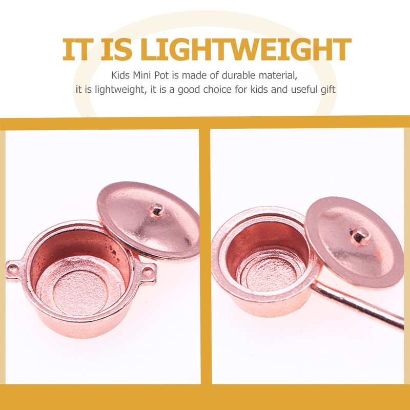 3 Pcs Mini Cookware Kitchen Miniature Pots Dollhouse Accessories gallery