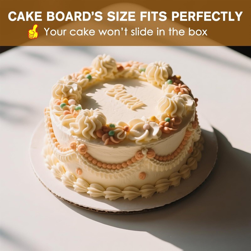 10 Pcs Cake Boxes 10x10x8 Inches Tall Box with Lids Boards White Bakery Boxes... gallery