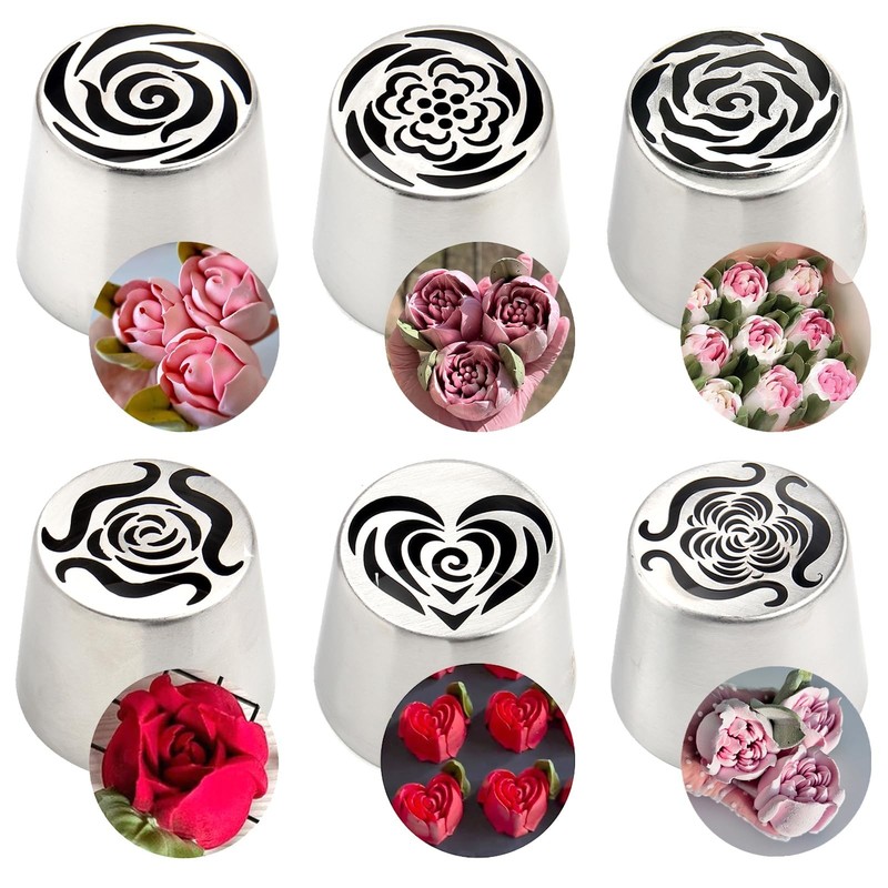 Extra Large Russian Flower Piping Tips, Stainless Steel Icing Tips Set, Rose …