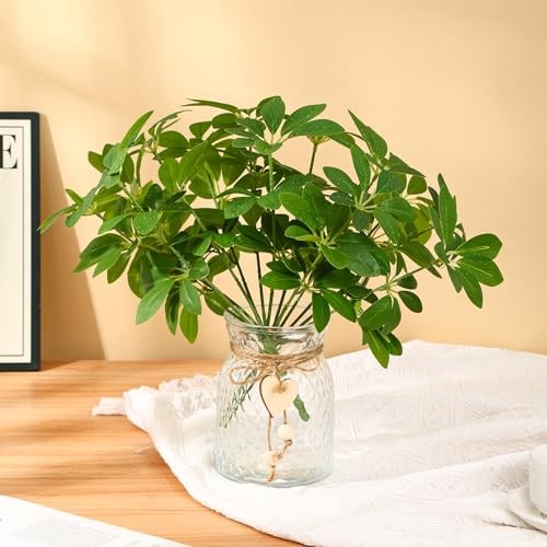 1 Set Artificial Plants Glass Vase Fake Touch Plants for Spring Office Green gallery
