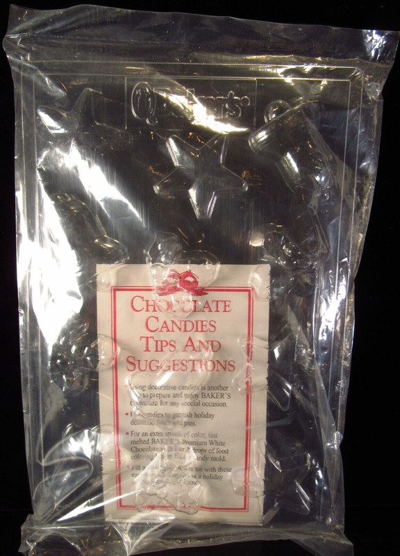 4 Small Christmas Chocolate Candy Molds Bow, Bell, Santa, Candy Cane gallery