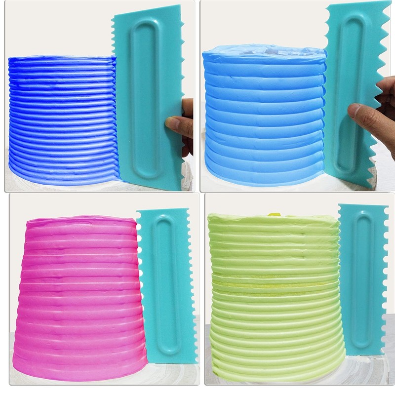 Cake Scraper set of 8 Pack Cake Edge Tools Decorating Icing Smoother Comb,Pla... gallery