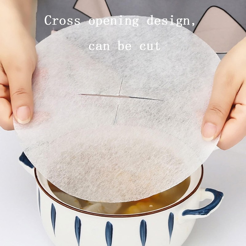 120 Sheets Oil Absorbing Paper for Kitchen, Round Soup Fried Film Food gallery