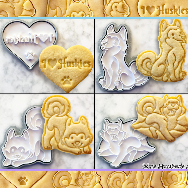 Husky Dog Cookie Cutter Set Siberian Huskies Biscuit Baking Supply Fondant Tool