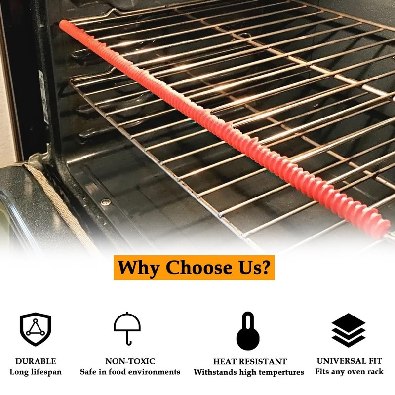 SDTC Tech 4-pack Silicone Oven Rack Shields 14 Inch Heat Resistant Guard Red gallery