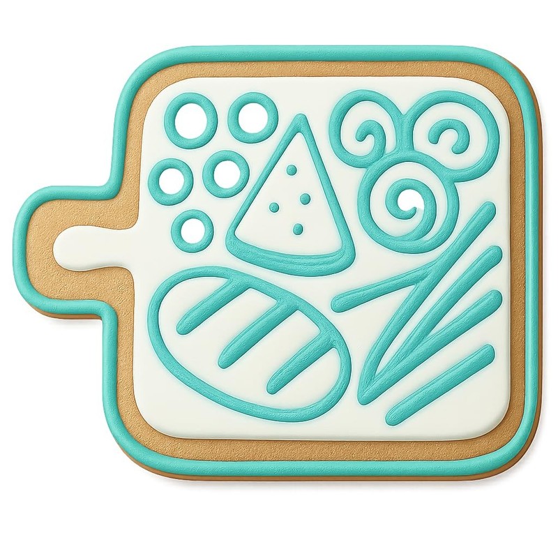 Rustic Charcuterie Platter Cookie Cutter & Stamp, Fondant & Clay - 4x4 gallery