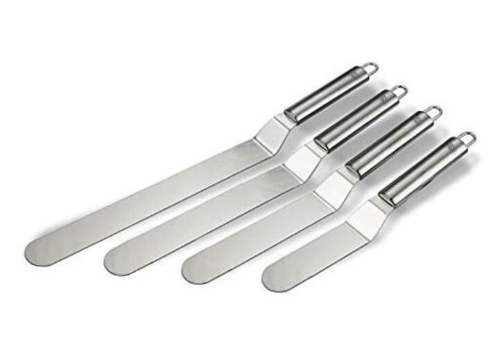 NewlineNY Professional Baker’s All Stainless Steel 4 Spatula Set – 6” 8” 4 pcs