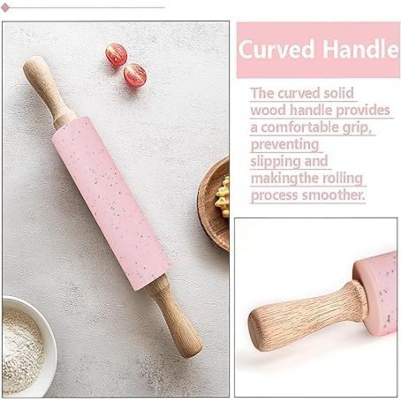 Silicone Rolling Pin for Baking Pastry Dough Cookie Non Stick Surface 15 Inch gallery