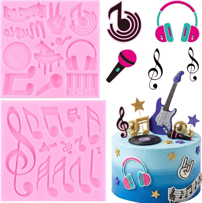 ZiXiang Music Theme Fondant Mold Musical Notes Piano Silicone Molds Musical