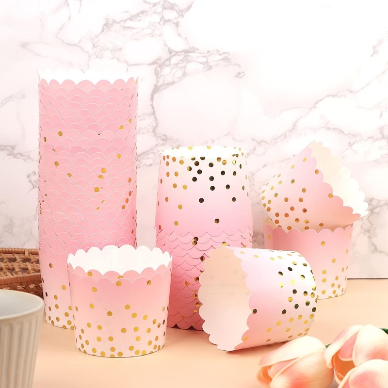 50 Pcs Colorful Greaseproof Paper Baking Cups Large 5 Oz Cupcake Paper Liners US gallery