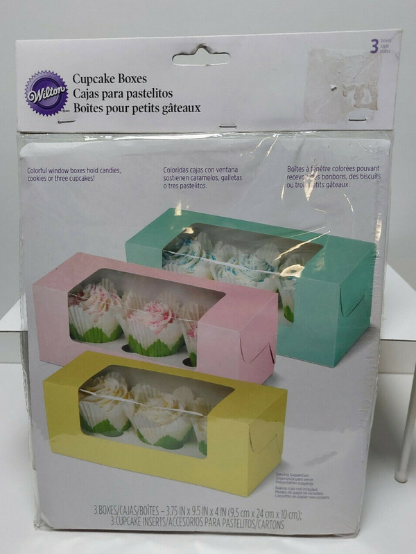 WILTON 3 pc. Pastel Cupcake Window Boxes #415-0955