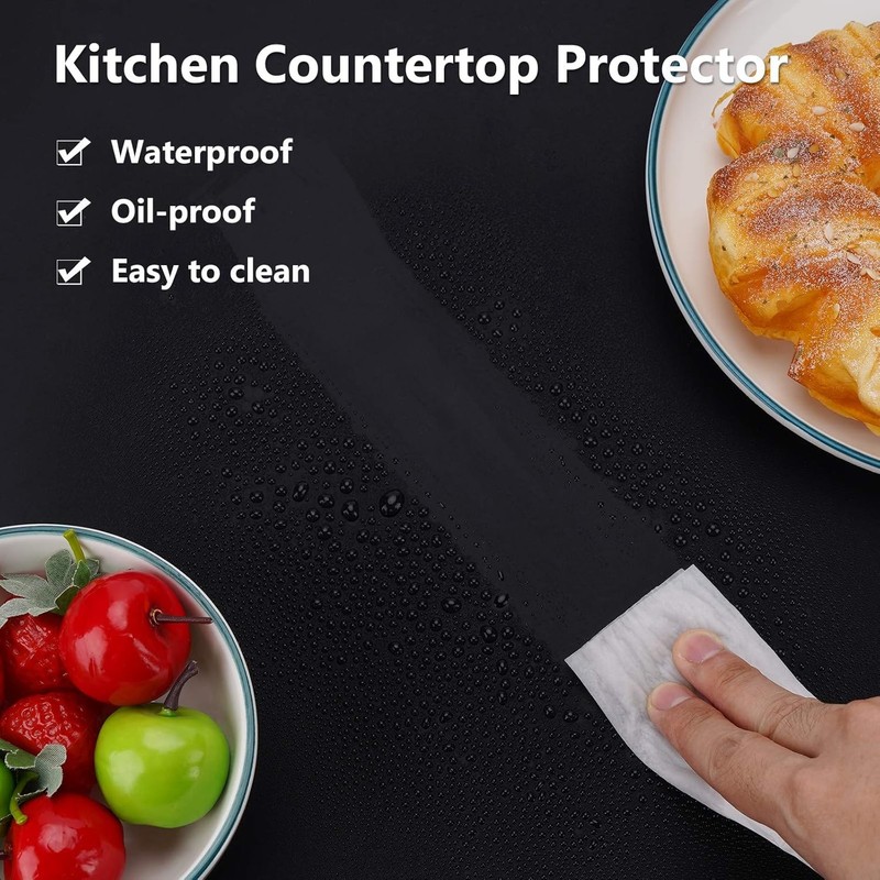 Gartful Extra Large Silicone Mats for Countertop, 28" XL-28 x 20x 0.03, Black gallery