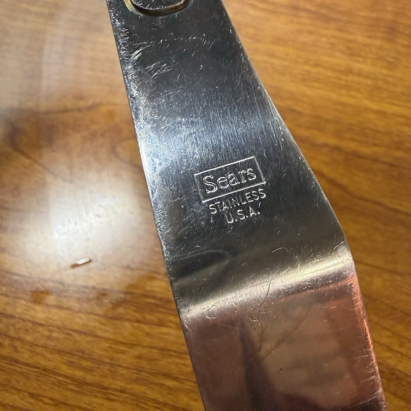 Vintage Stainless Steel Sears Frosting Spatula Spreader Made in USA Green gallery