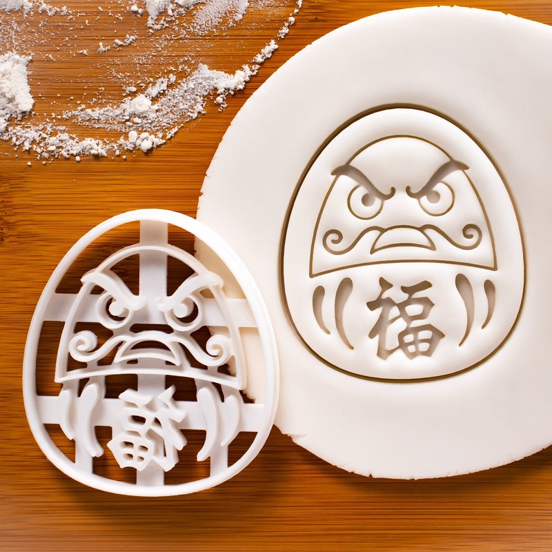 Set of 3 Daruma Doll Cookie Cutters Japanese talisman charm good luck exam test gallery