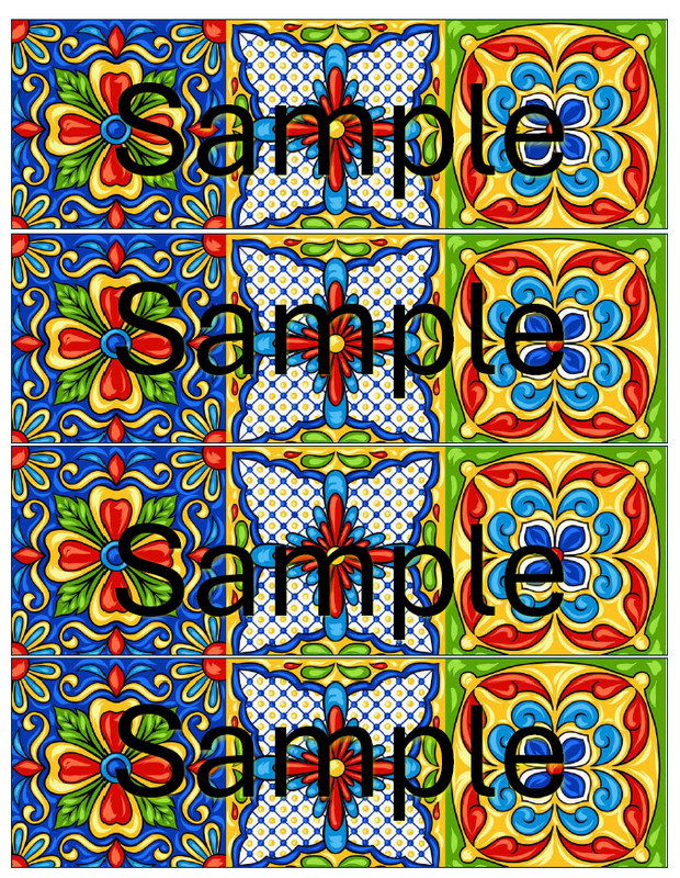 Edible Image Mexican Spanish Tile Wedding Favors Cookies Custom Edible Images