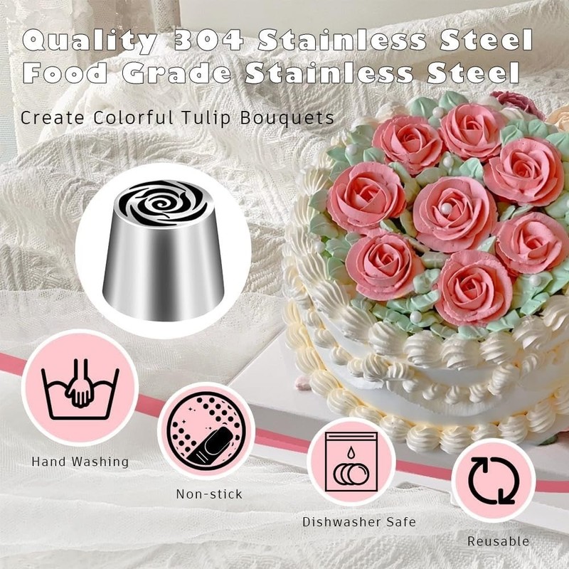 Stainless Steel Oversized Piping Nozzle for Cake Decorating Cupcake Flower gallery