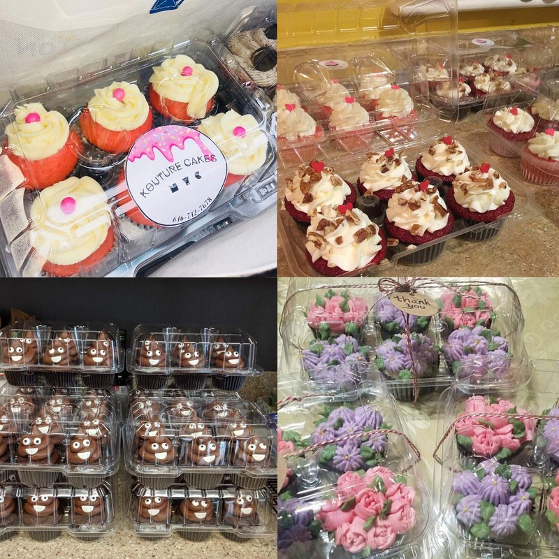 Clear Cupcake Containers,12pc Plastic Disposable High Dome Cupcake Boxes 6 Co... gallery