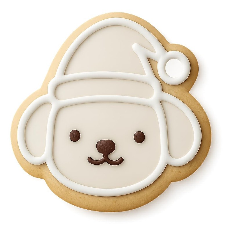 Kawaii Dalmatian’s Holiday Cap Cookie Cutter & Stamp, Fondant, Clay – 4×3.5″