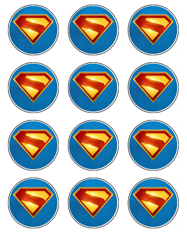 Superman Movie Edible Cupcake Toppers – Superhero Wafer Image Decorations gallery