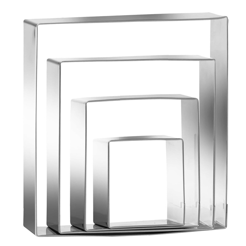Square cookie cutters ANCKNE Stainless Steel Rectangle Biscuit Molds Square P…