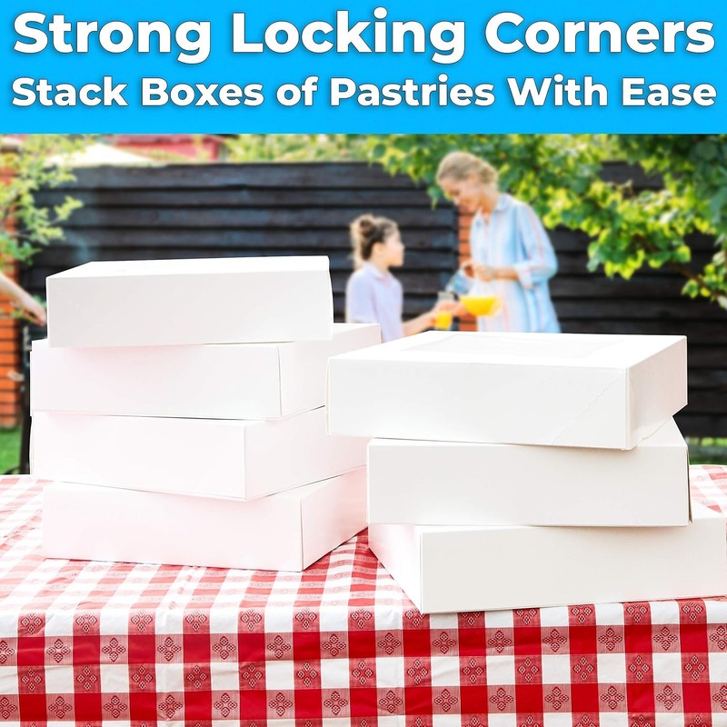 Gourmet 10in White Bakery Box 1 Pack/SINGLE BOX. Cute Window Display for Pies, gallery