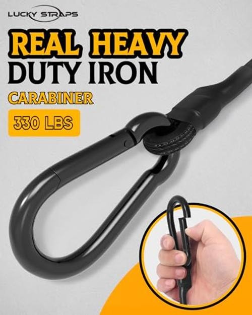 60'' Real Heavy Duty Carabiner Bungee Cords Outdoor with 190 Lbs Max Break gallery