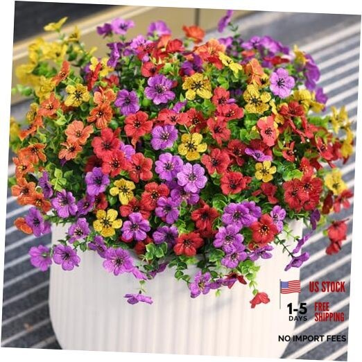 Artificial Flowers for Outdoors Faux Plants Outdoor Purple,red,orange,yellow