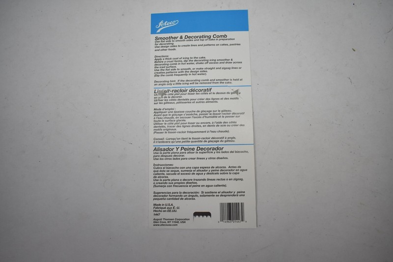 Lot of 2 Ateco Cake Smoother & Decorating Comb 4 Sided Pastry Spreader gallery