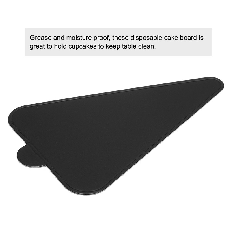 100pcs Mini Cake Boards, Mousse Cake Cardboards Triangle Cake Bases (Black) gallery