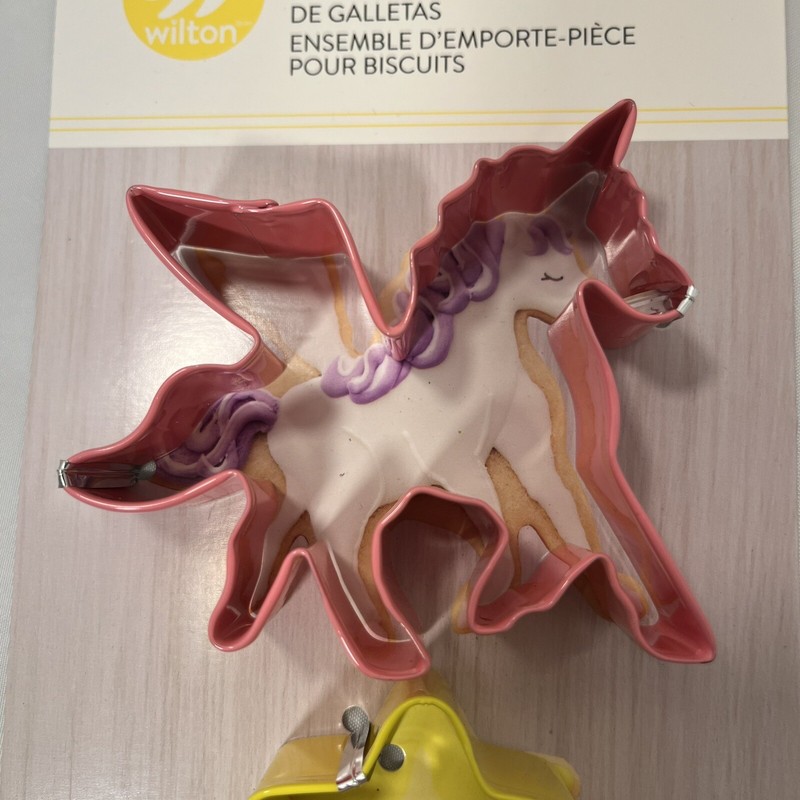 New Wilton Metal Cookie Cutter Set Of 3 Unicorn Star Diamond gallery