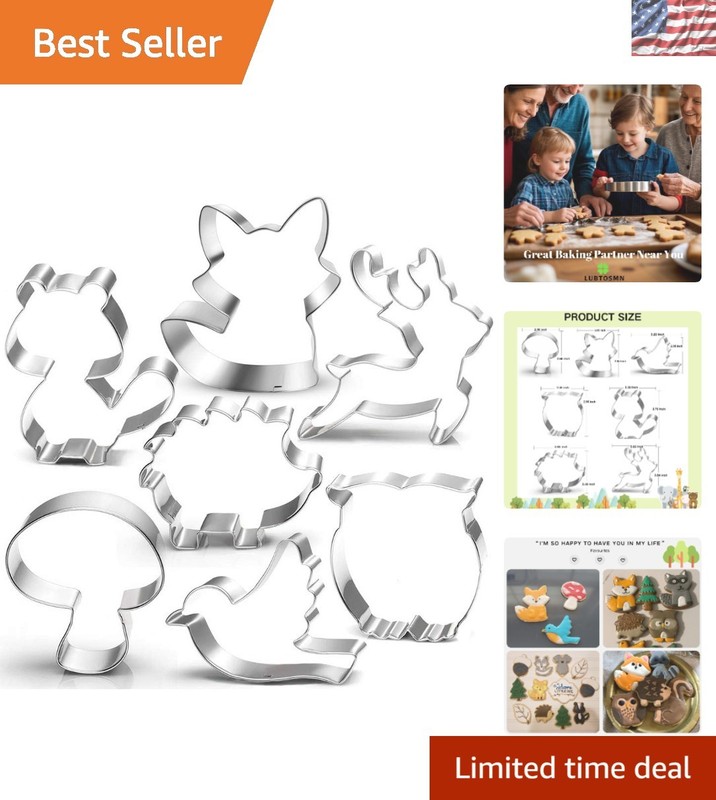 Woodland Cookie Cutter Set: 7 Durable Stainless Steel Shapes for Creative Baking