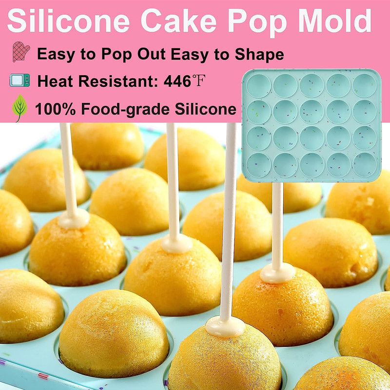 Cake Pop Maker Set Including Silicone Lollipop Molds, 3 Tier Display Stand, Sili gallery