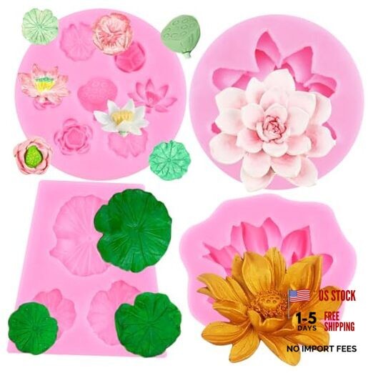 Lotus Flower Silicone Molds Succulent Plant Fondant Molds Lotus Leaf