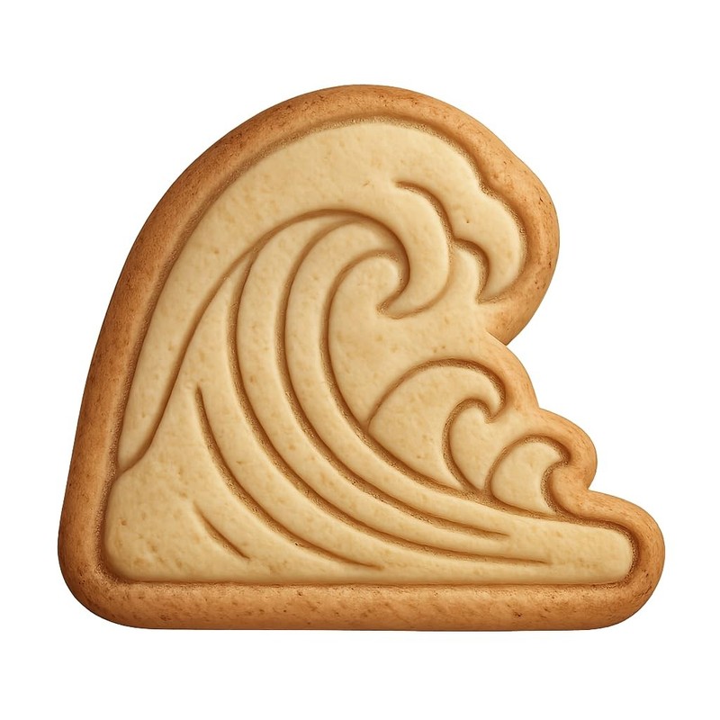 Wave Crest Pattern Cookie Cutter & Stamp, Fondant & Clay Cutter – 4×3.6″