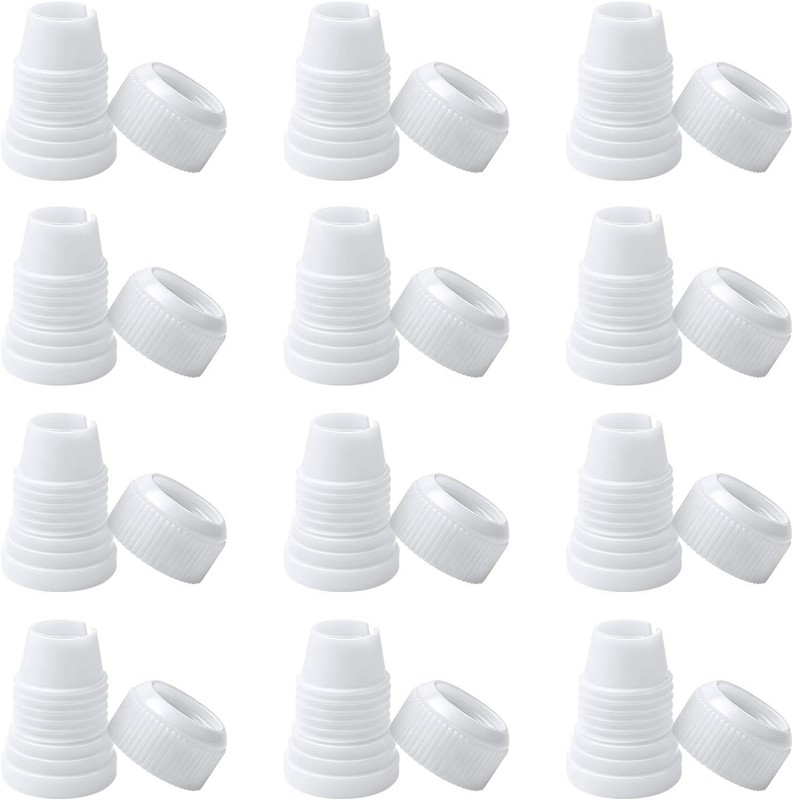 12 Pack Piping Bag Couplers, Standard Plastic Couplers for Piping Tips and Icing