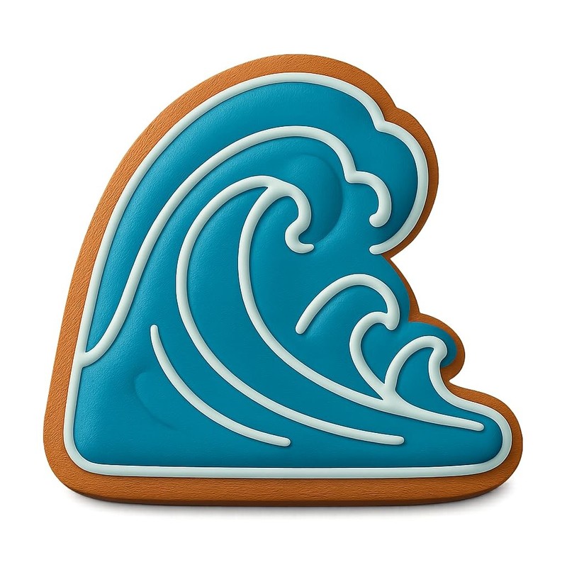 Wave Crest Pattern Cookie Cutter & Stamp, Fondant & Clay Cutter - 4x3.6" gallery