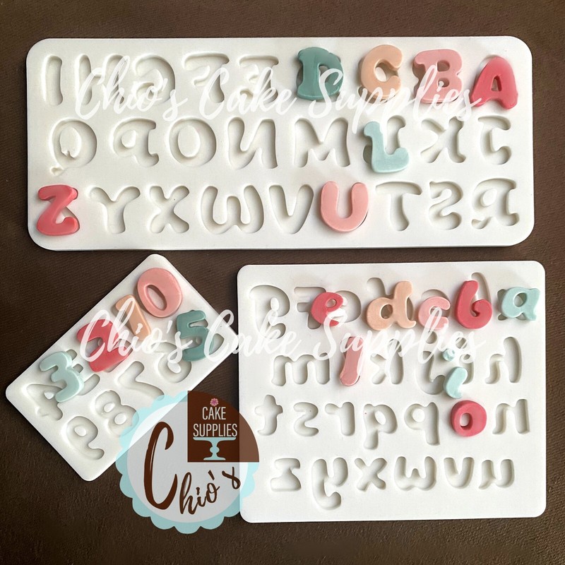Alphabet Uppercase Lowercase Letters & Numbers Silicone Molds gallery