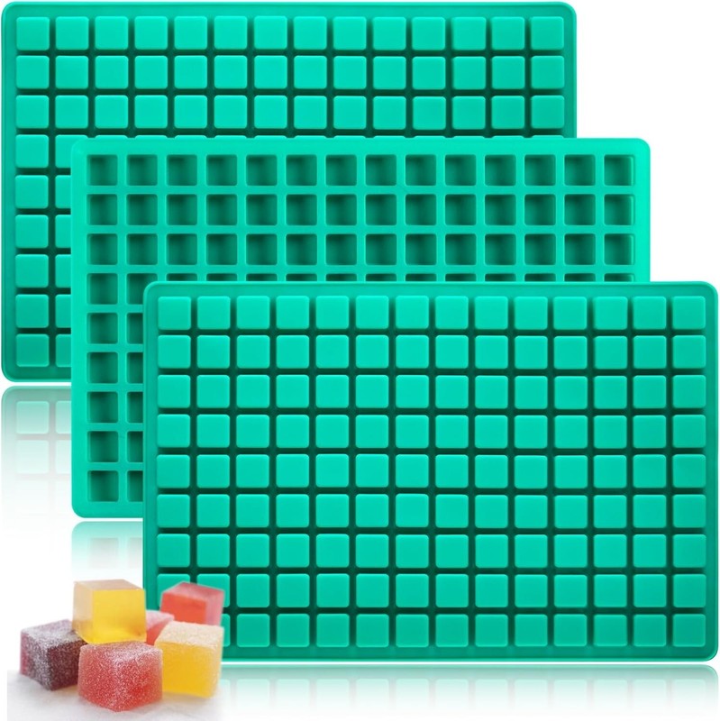 Molds Silicone, Mini Hard Candy Sugar Cube Molds 3 Pack 126 Square Gummy