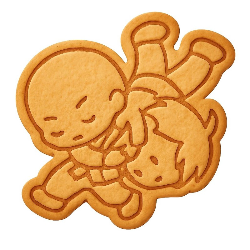 Chibi Judo Throw Cookie Cutter & Stamp, Fondant & Clay – 4×3.6