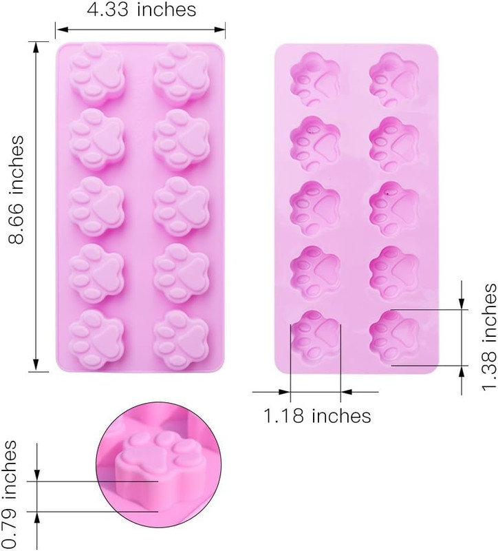 Puppy Dog Paw and Bone Silicone Molds, Non-Stick Food Grade Silicone Molds fo... gallery