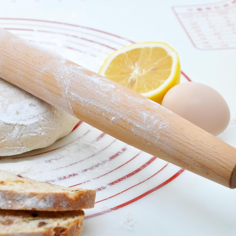 Wooden French Rolling Pin for Baking and Pastry (Beech Wood, 16 Inches) gallery
