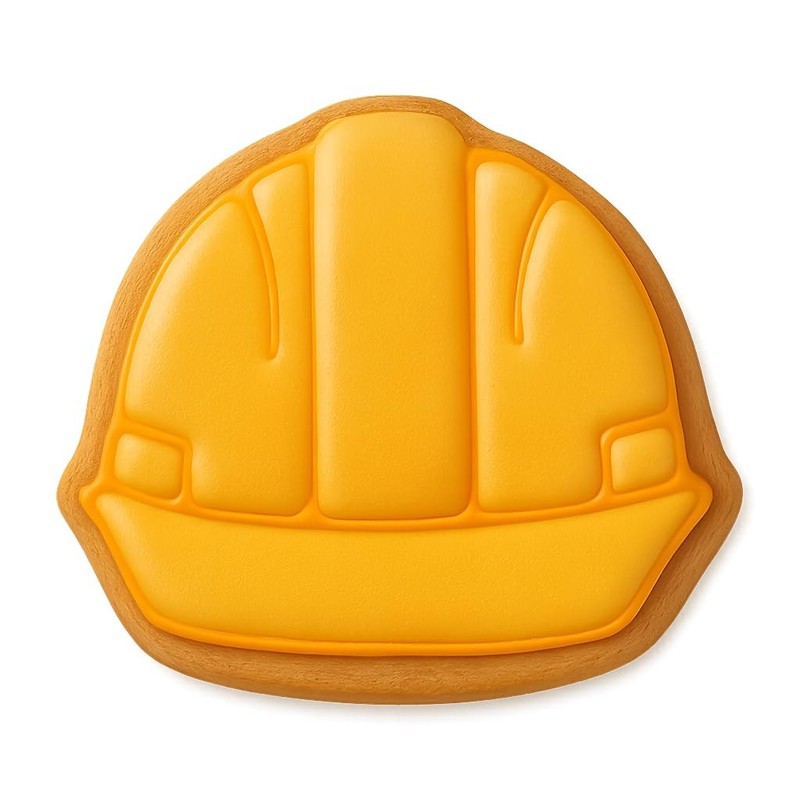 Safety Helmet General Contractor Cookie Cutter & Stamp, Fondant & Clay - 4x3.5" gallery