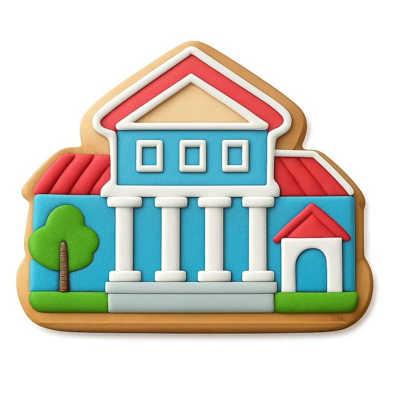 Roman Villa Cookie Cutter & Stamp, Fondant & Clay Cutter - 4x3.3" gallery