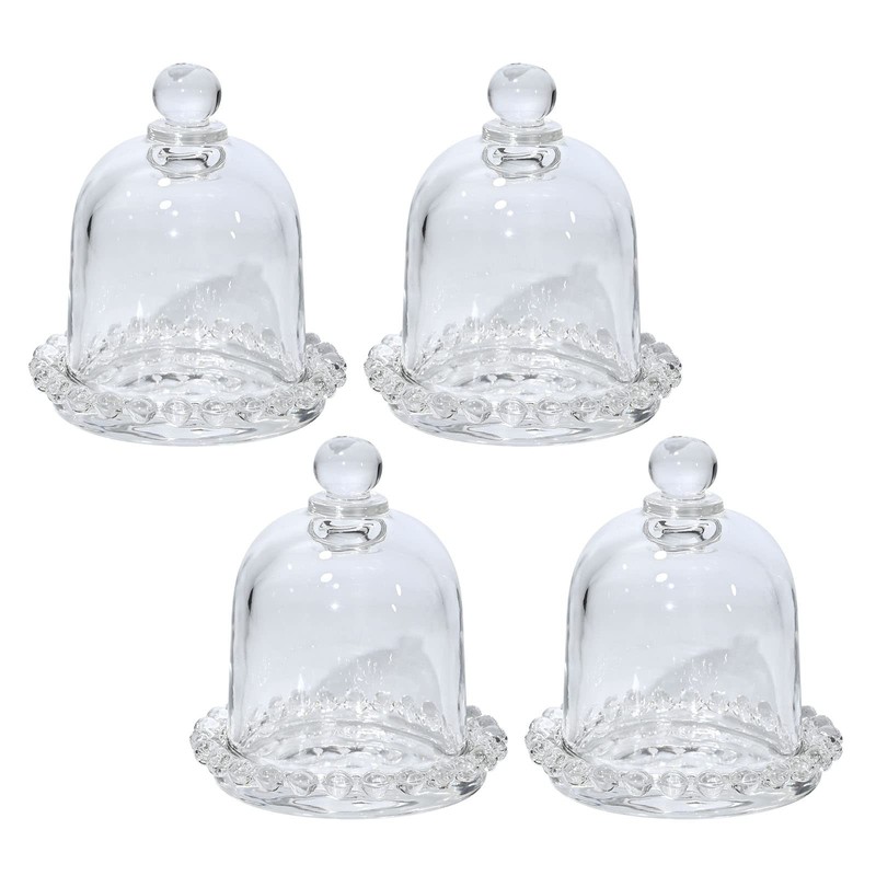 10cm/3.94inch 4pcs Cake Domes Cookie Display Cake Holder with Cover Cake Stan…