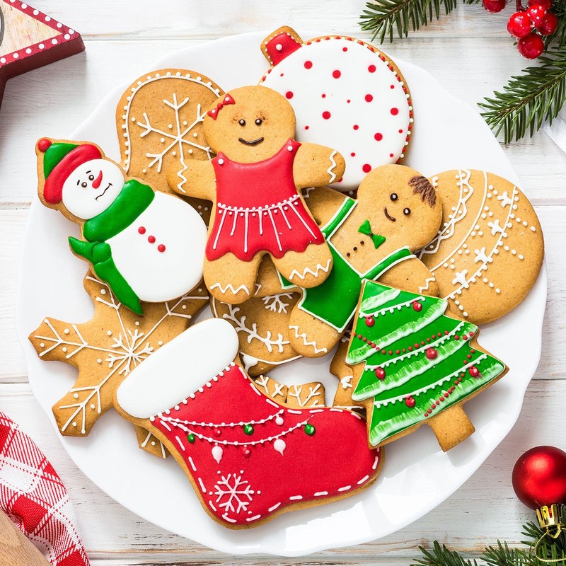 30 PCS Christmas Cookie Stencil Template Decoration Coffee Baking Mold Tool gallery