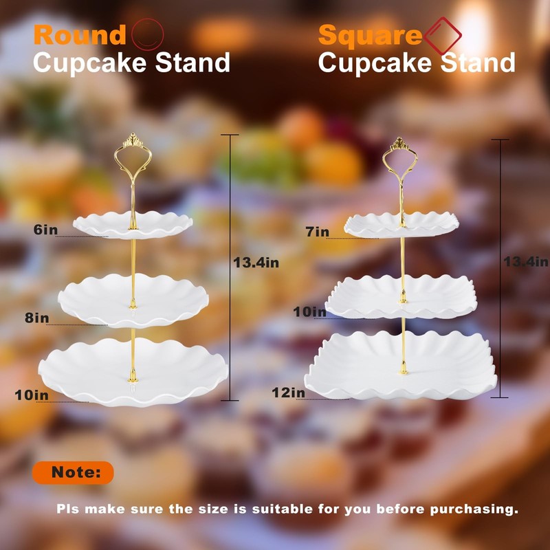 5 Pack Dessert Table Display Set, 2 Sets 3 Tier Cupcake Stand, 3 Pcs Food Ser... gallery