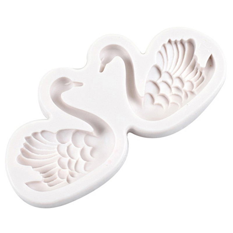 Silicone Couple Swan Mold Fondant Cake Decoration Mould Soap Mo~gw gallery