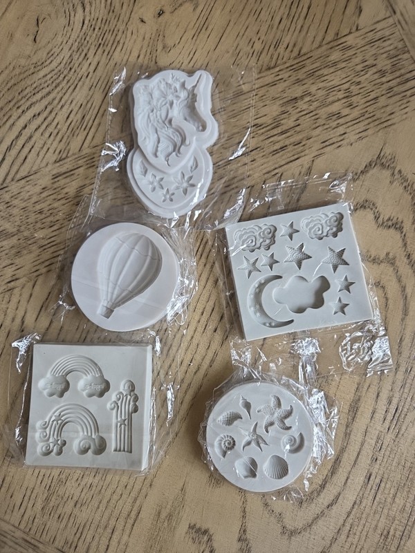 5 PCS Marine Theme Cake Fondant Silicone Mold Seashell Starfish Unicorn Rainbow