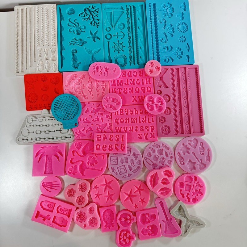 Fondant Gum paste Molds Cake Decorating Sugar Craft Wilton & Unbranded 35 Molds gallery