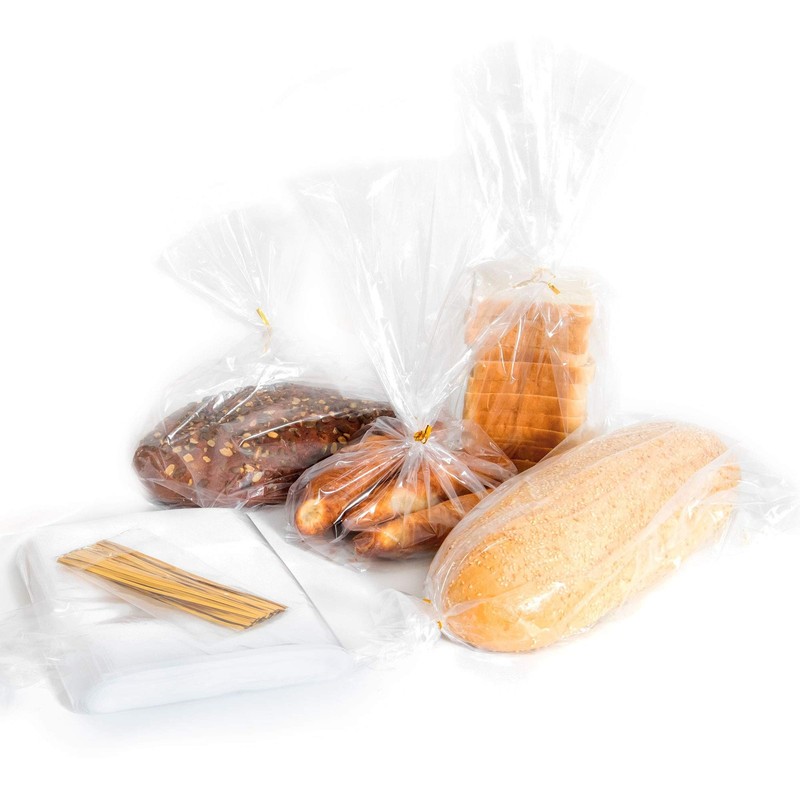 Bread Bags with Ties, Reusable,100 Clear Bags and 100 Ties, Bread Bags For Ho... gallery